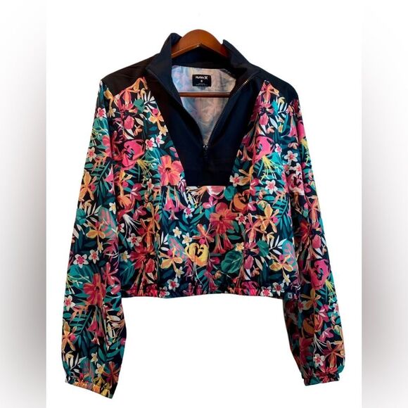 NWT Women’s Hurley Kat Printed Windbreaker Jacket Floral Pop Sz. Med. - Picture 3 of 6